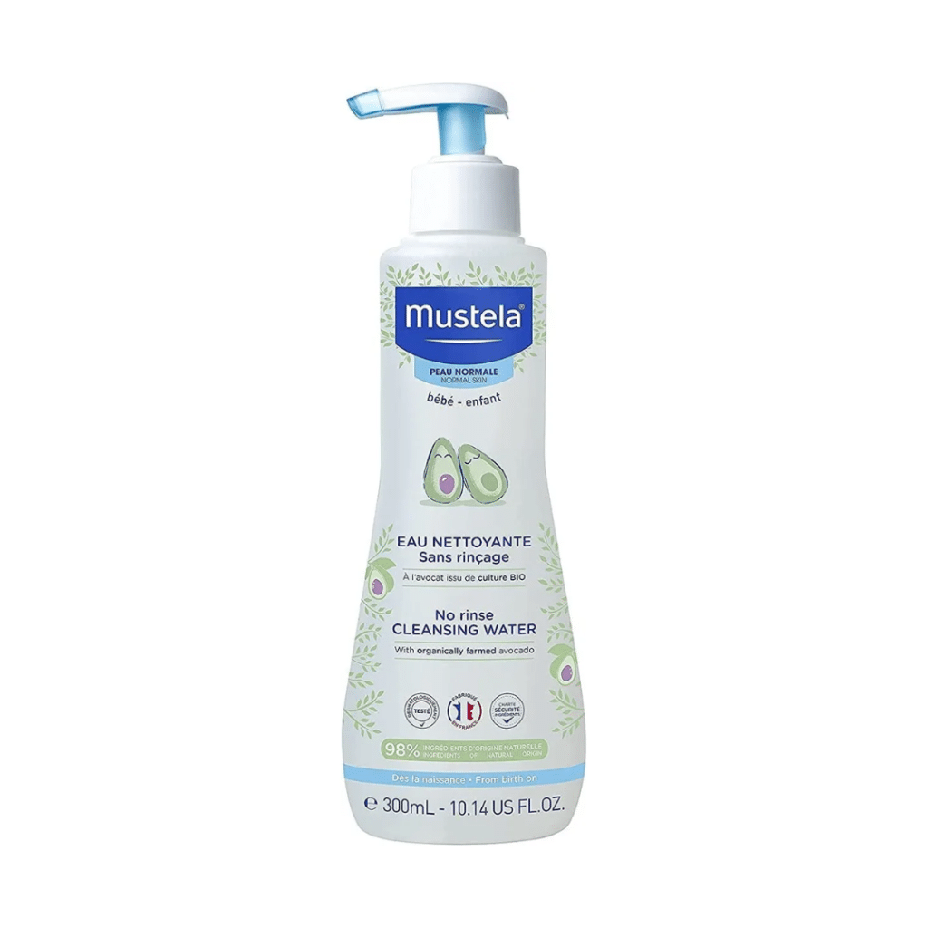 Mustela No Rinse Water 300ml – gentle cleanser for baby’s face and body