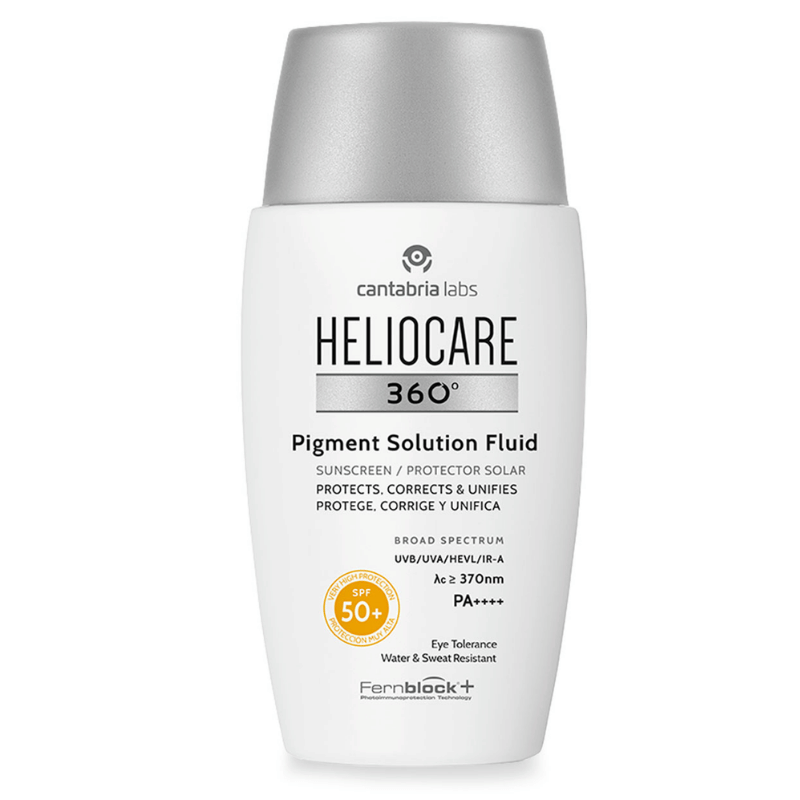 Heliocare 360 Pigment Solution Fluid SPF50 — advanced tone-correcting sunscreen bottle