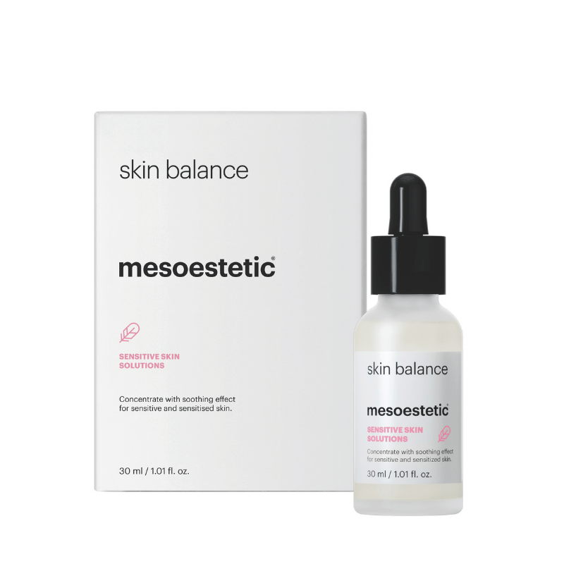 Mesoestetic Skin Balance serum with saffron, algae, and probiotic peptides
