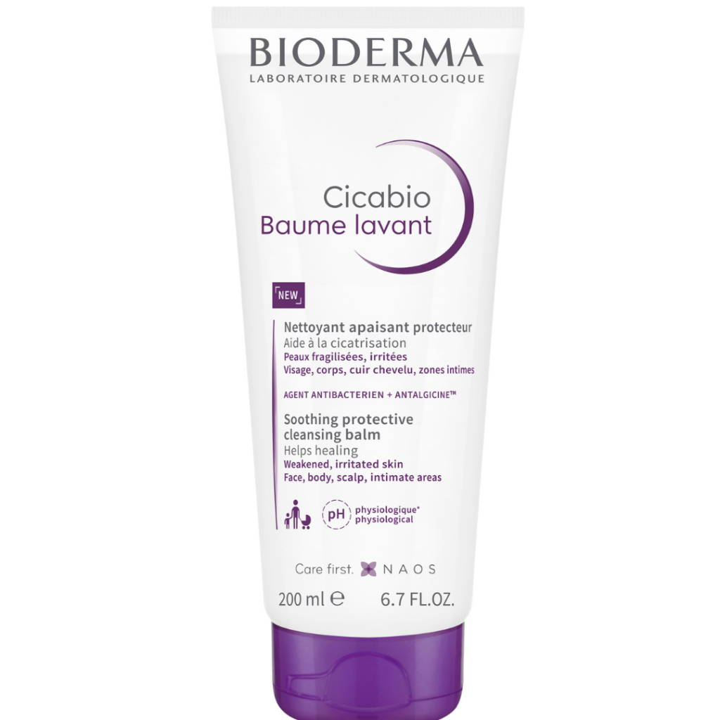 Bioderma Cicabio Cleansing Balm-clams, soothes and restores irritated and infmammed skin. Suitable for use post dermatological procedures.