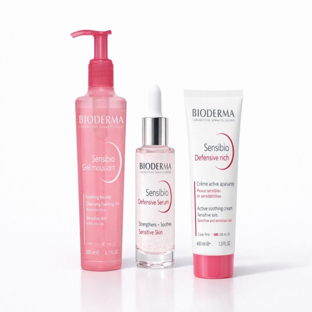 Bioderma Sensibio Sensitive Skin Trio full skincare routine