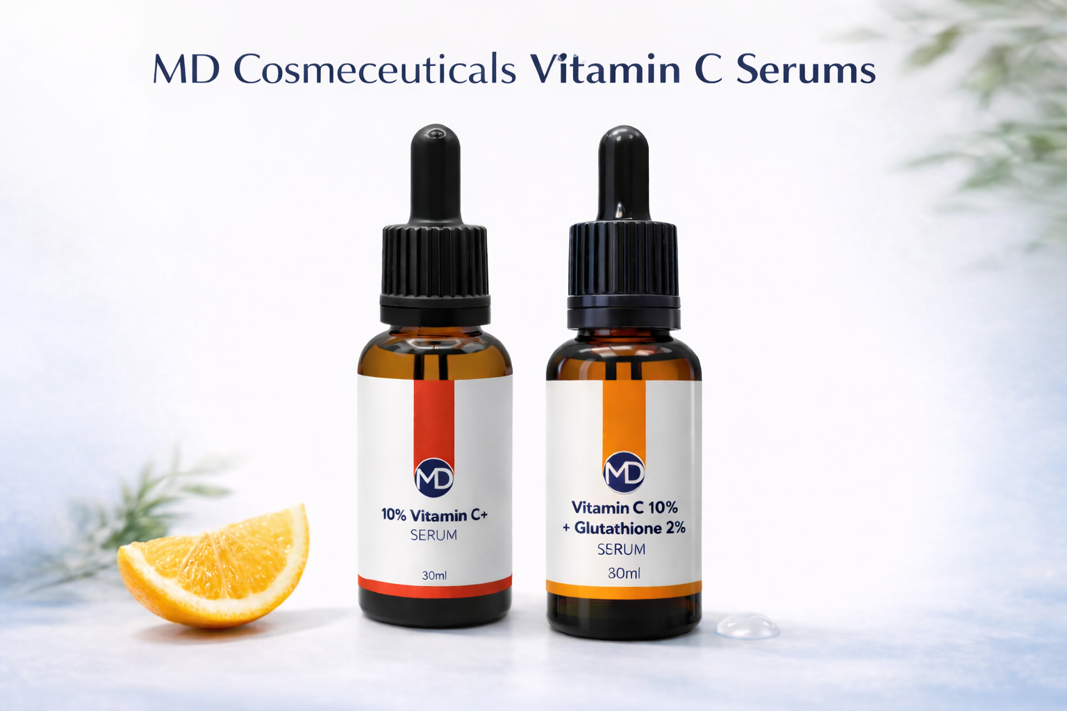 MD Cosmeceuticals Vitamin C serum 10% and glutathione gel serum