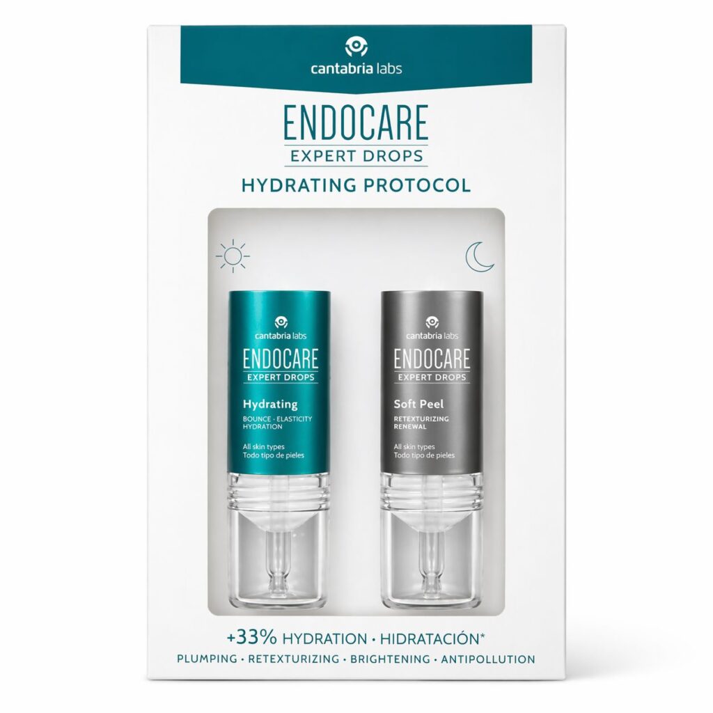 Endocare Expert Drops Hydrating Protocol serum bottle on white background