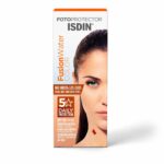 ISDIN Fusion Water Color SPF50 tinted sunscreen bottle on white background
