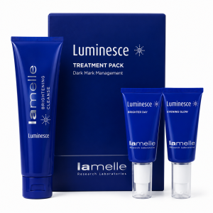 Lamelle Luminesce Treatment Pack with Brightening Cleanse 125ml, Brighter Day and Evening Glow for pigmentation and uneven skin tone.