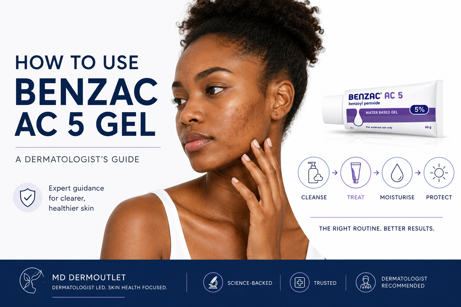 How to use Benzac AC 5 Gel correctly to treat acne and prevent acne scars