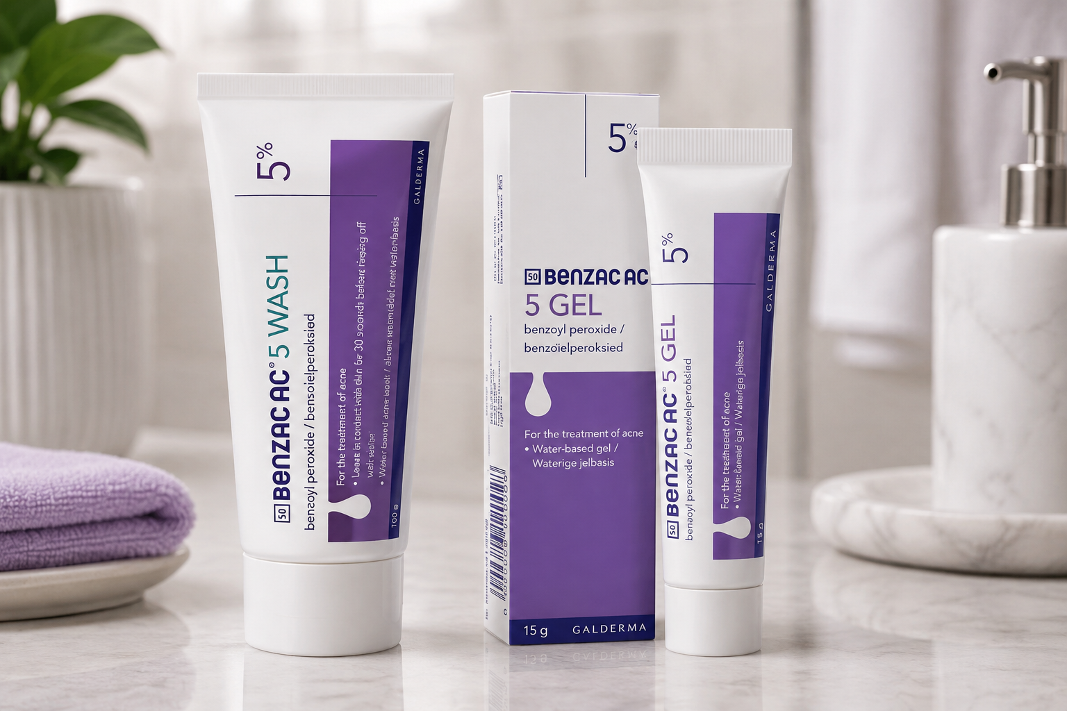 Benzac Wash vs Benzac AC 5 Gel for acne treatment
