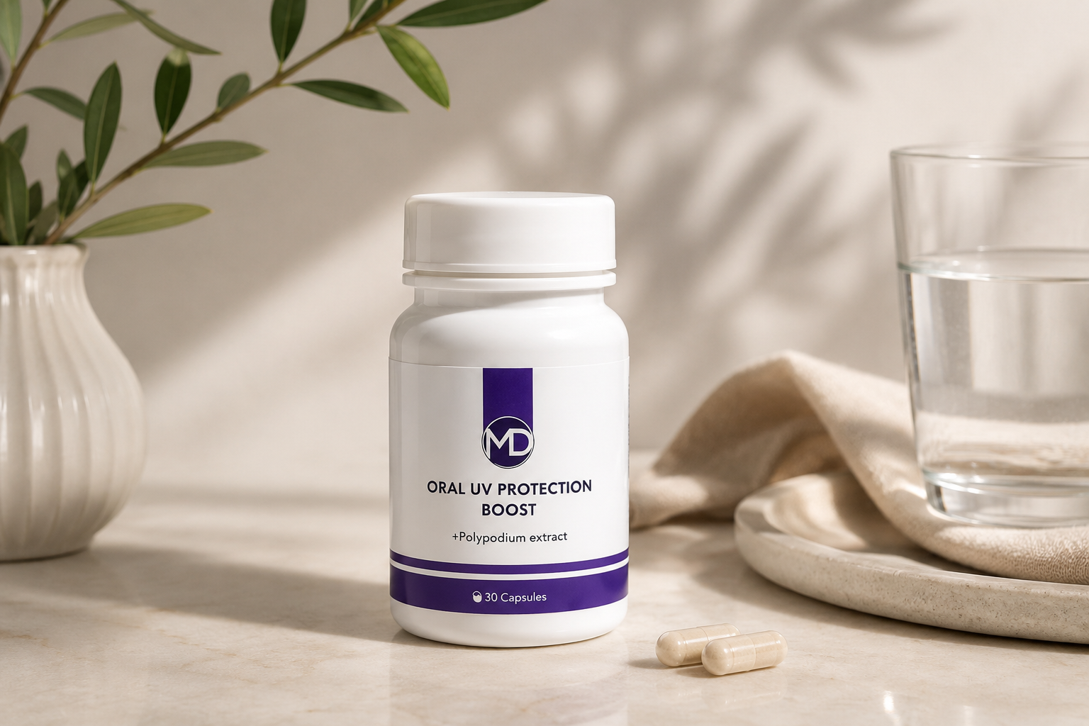Polypodium leucotomos for skin oral photoprotection supplement