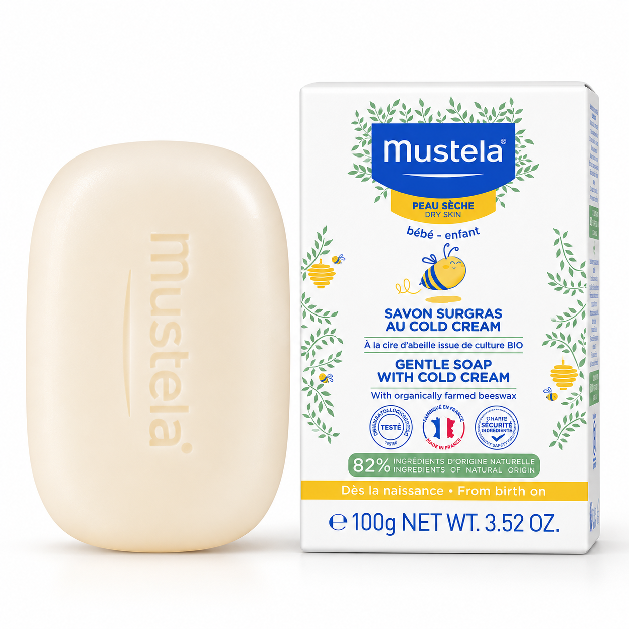 Mustela Nourishing Gentle Soap 100g Mustela Nourishing Gentle Soap 100g for dry baby skin